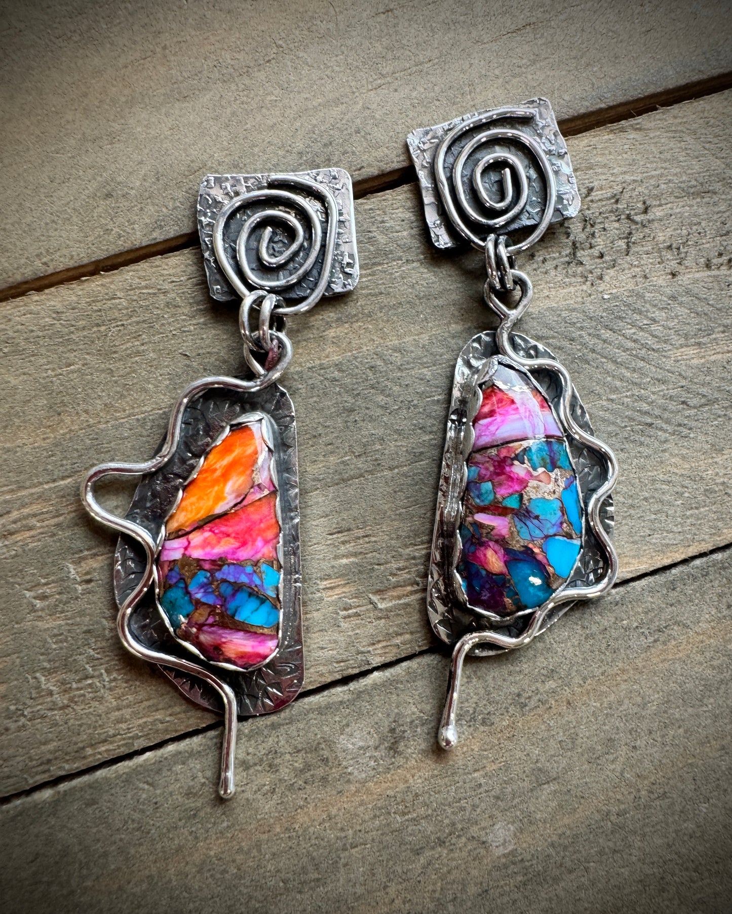Orange Dahlia Earrings