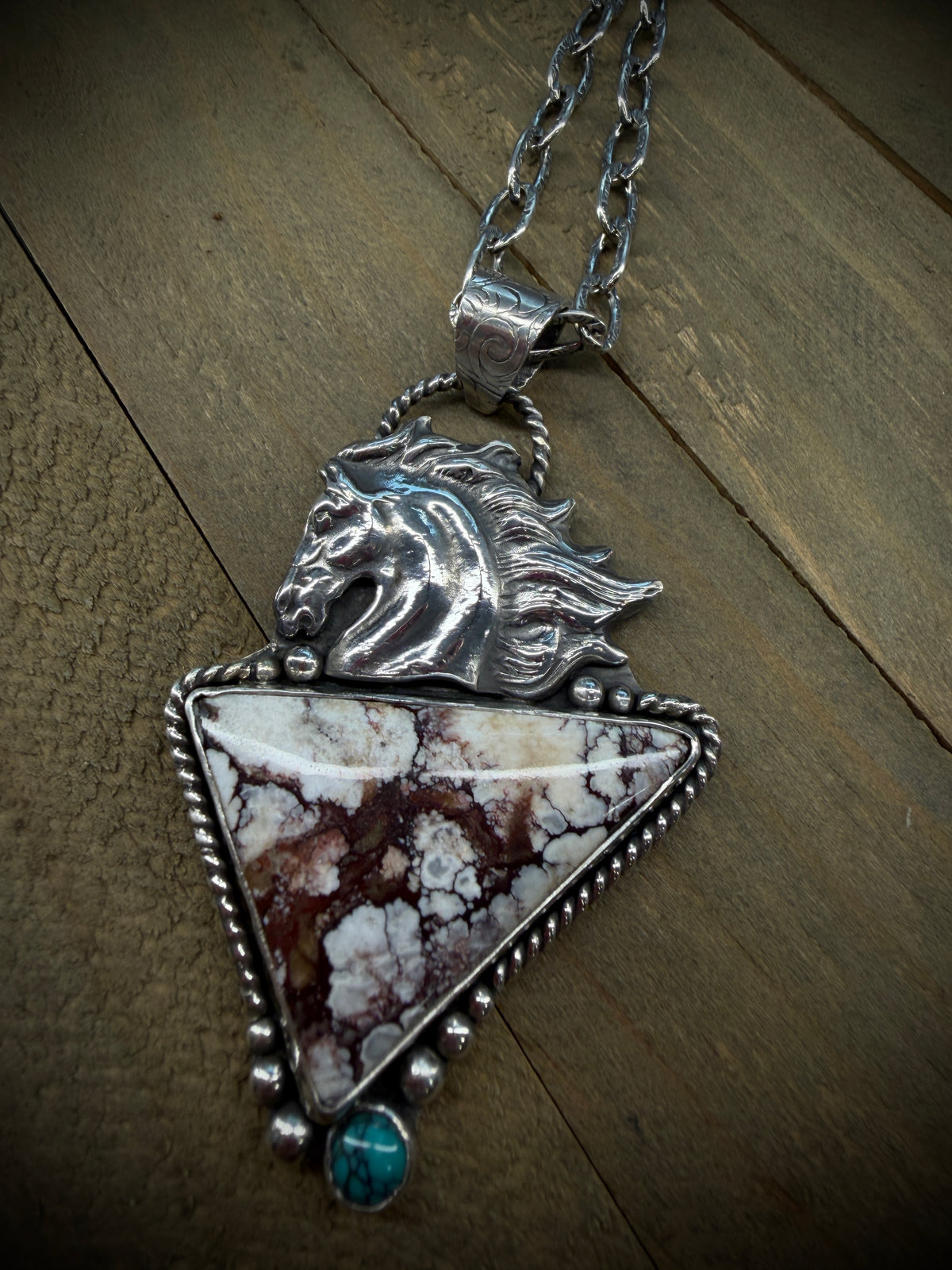 Wild Horse and Turquoise Pendant