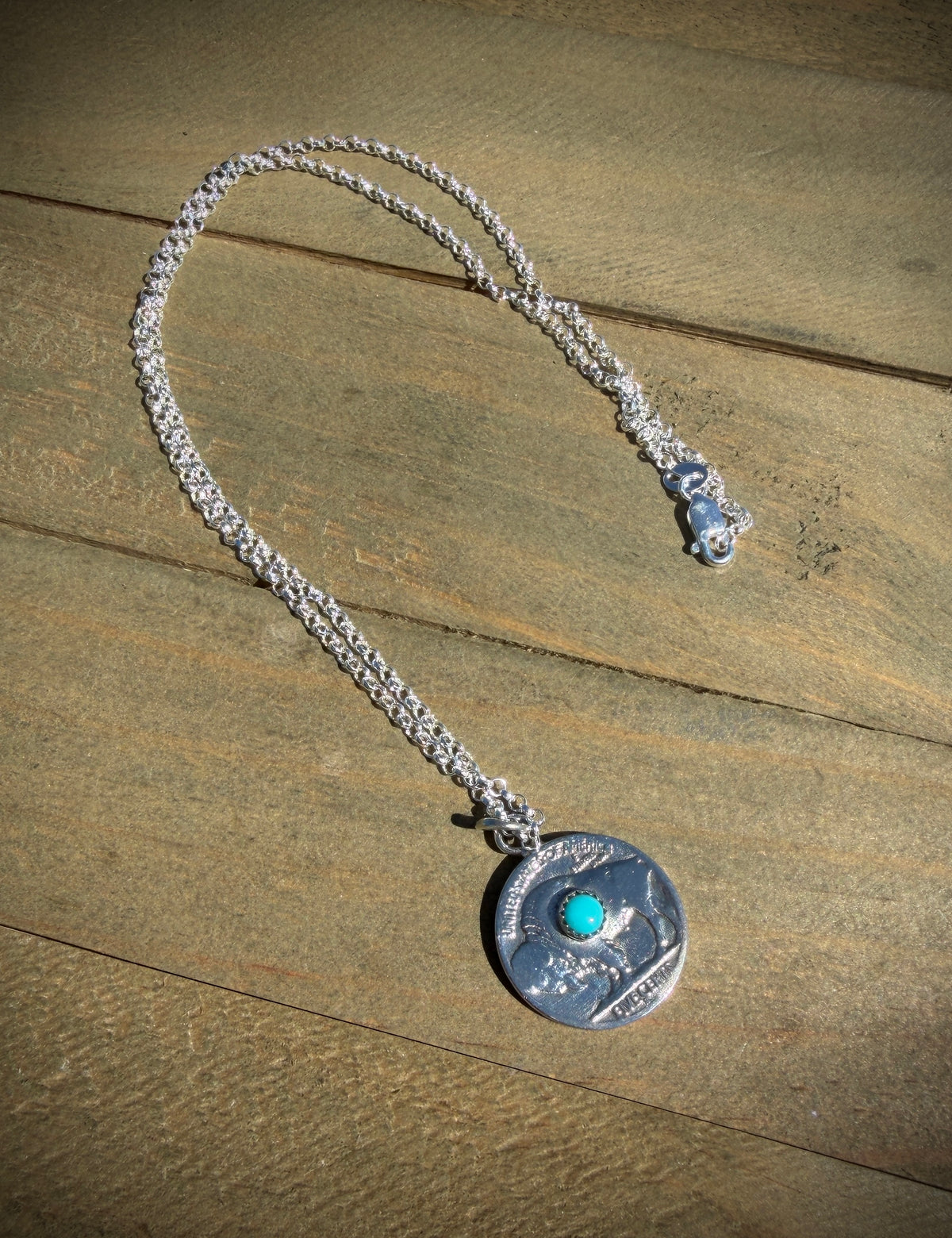 Buffalo Nickel Necklace with Turquoise