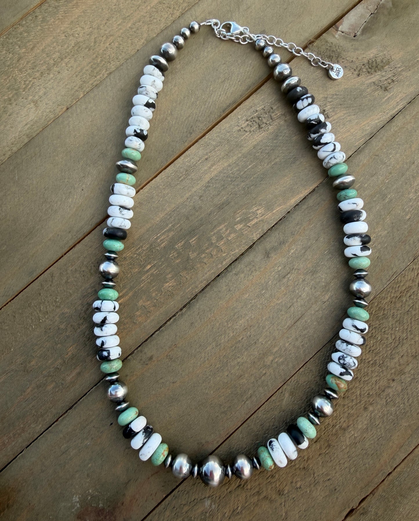 White Buffalo and Navajo Pearl Necklace