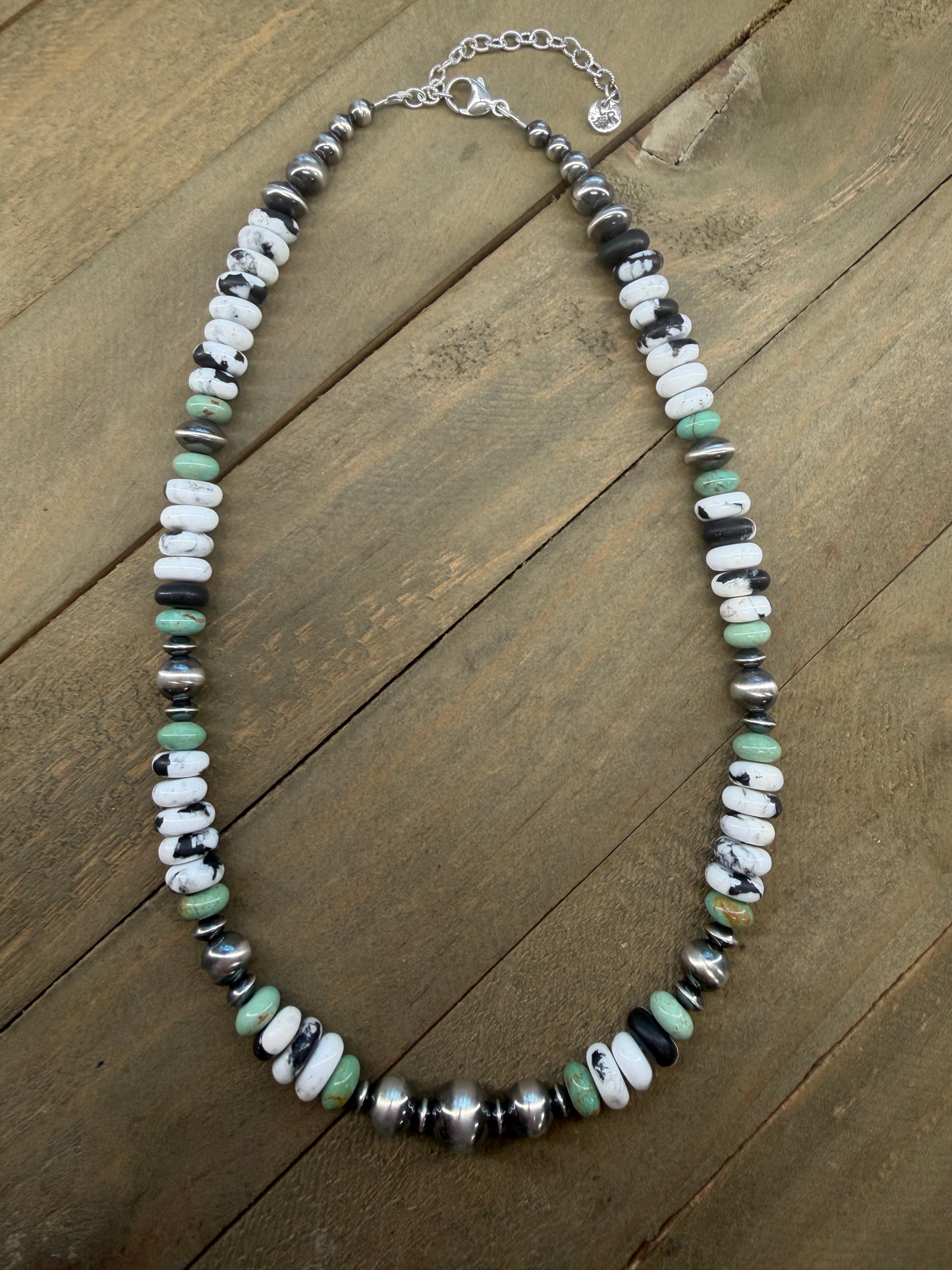 White Buffalo and Navajo Pearl Necklace