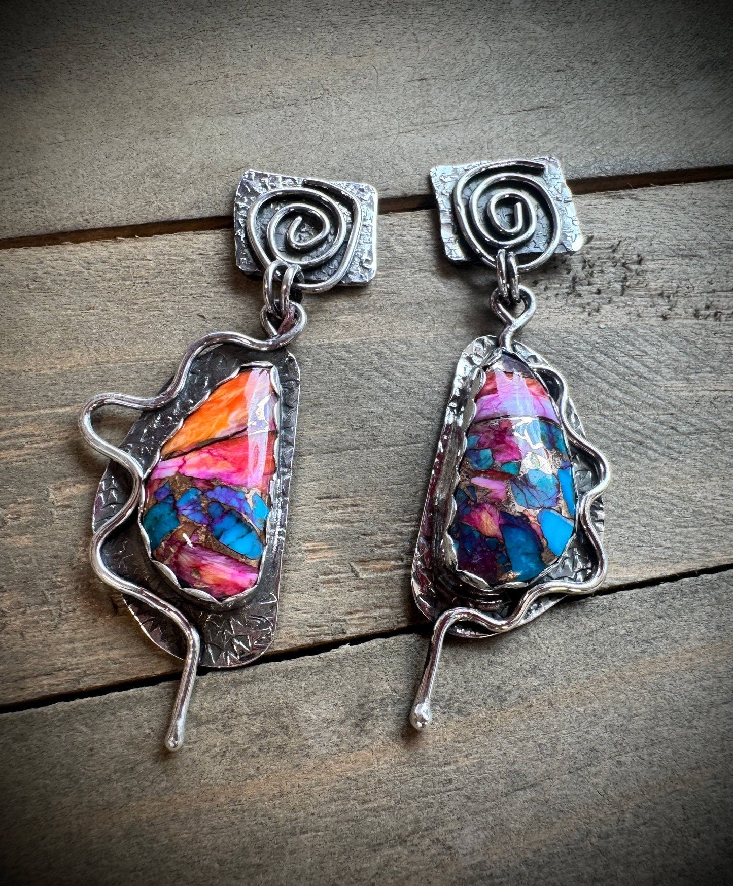 Orange Dahlia Earrings