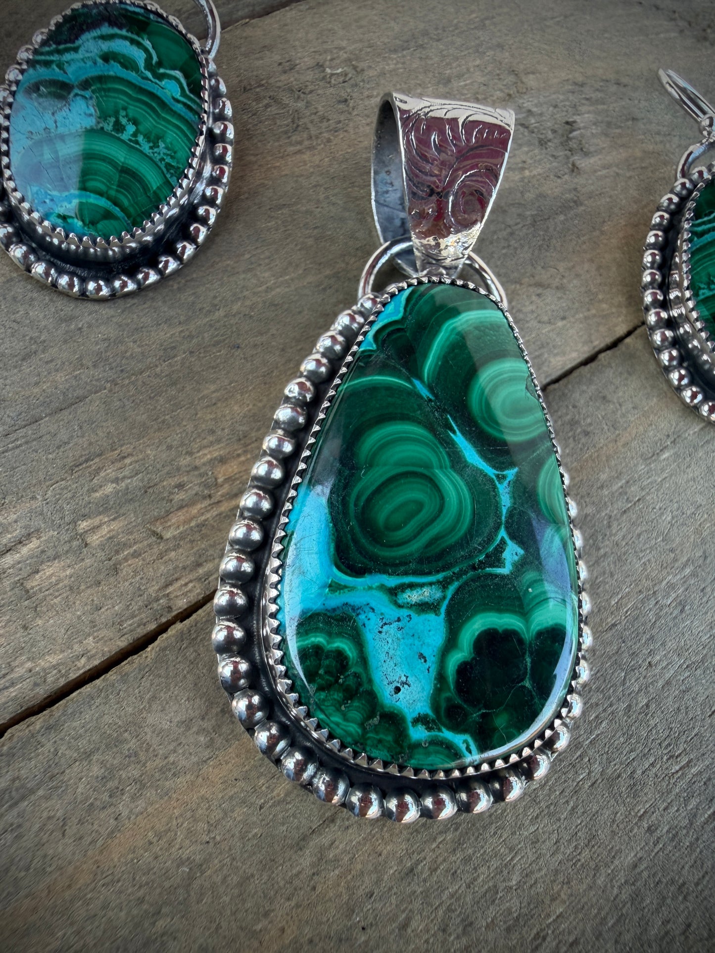 Malachite and Chrysocolla Pendant