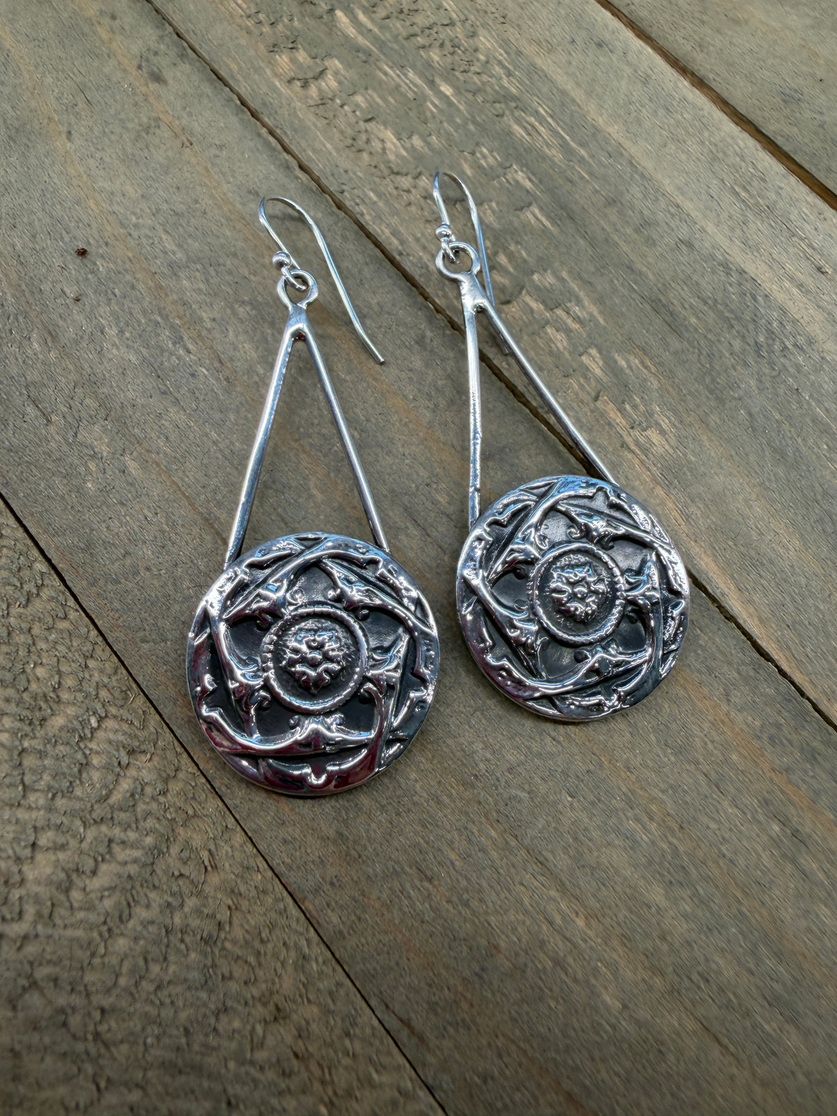 French Button Floral Earrings