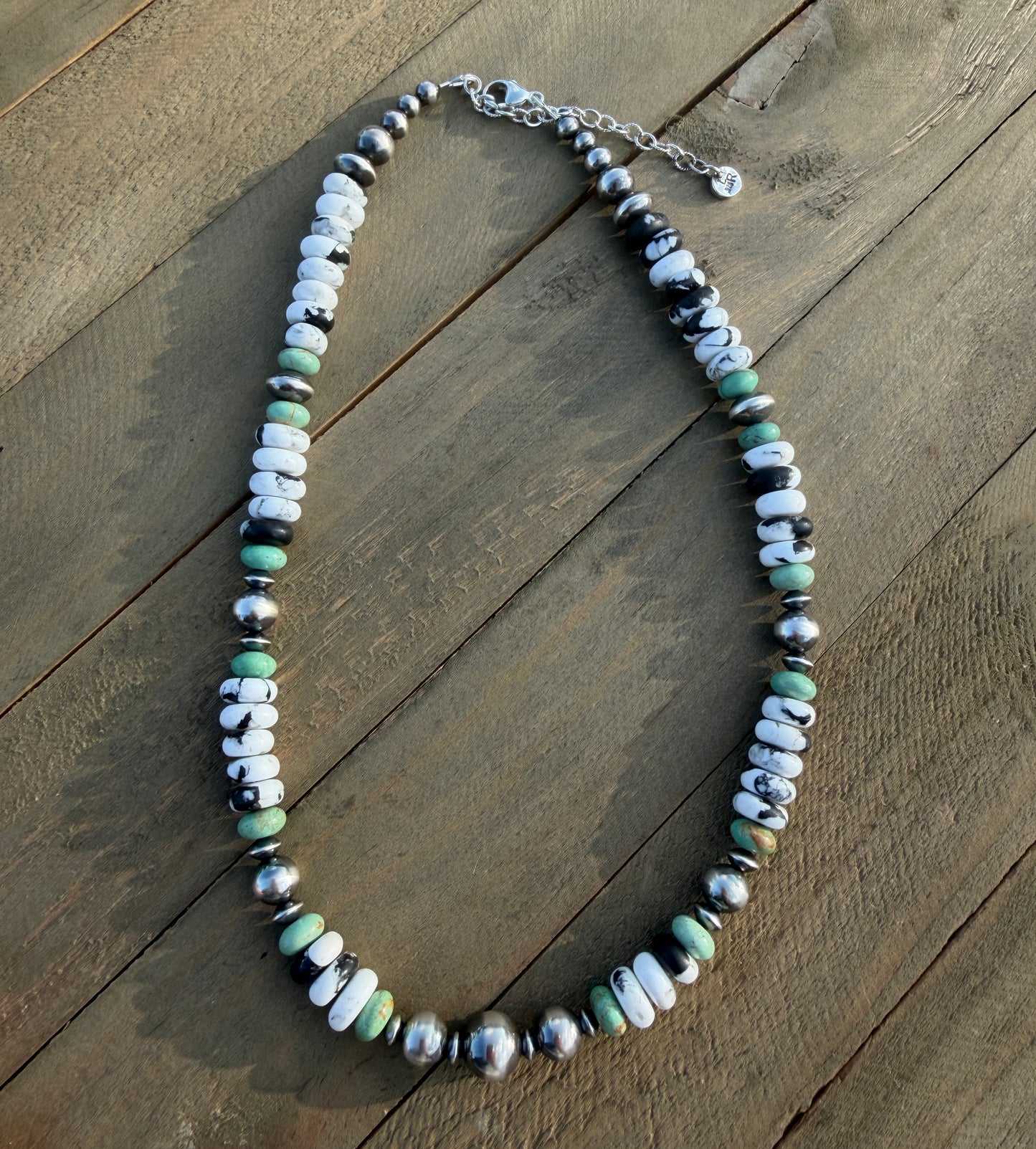 White Buffalo and Navajo Pearl Necklace