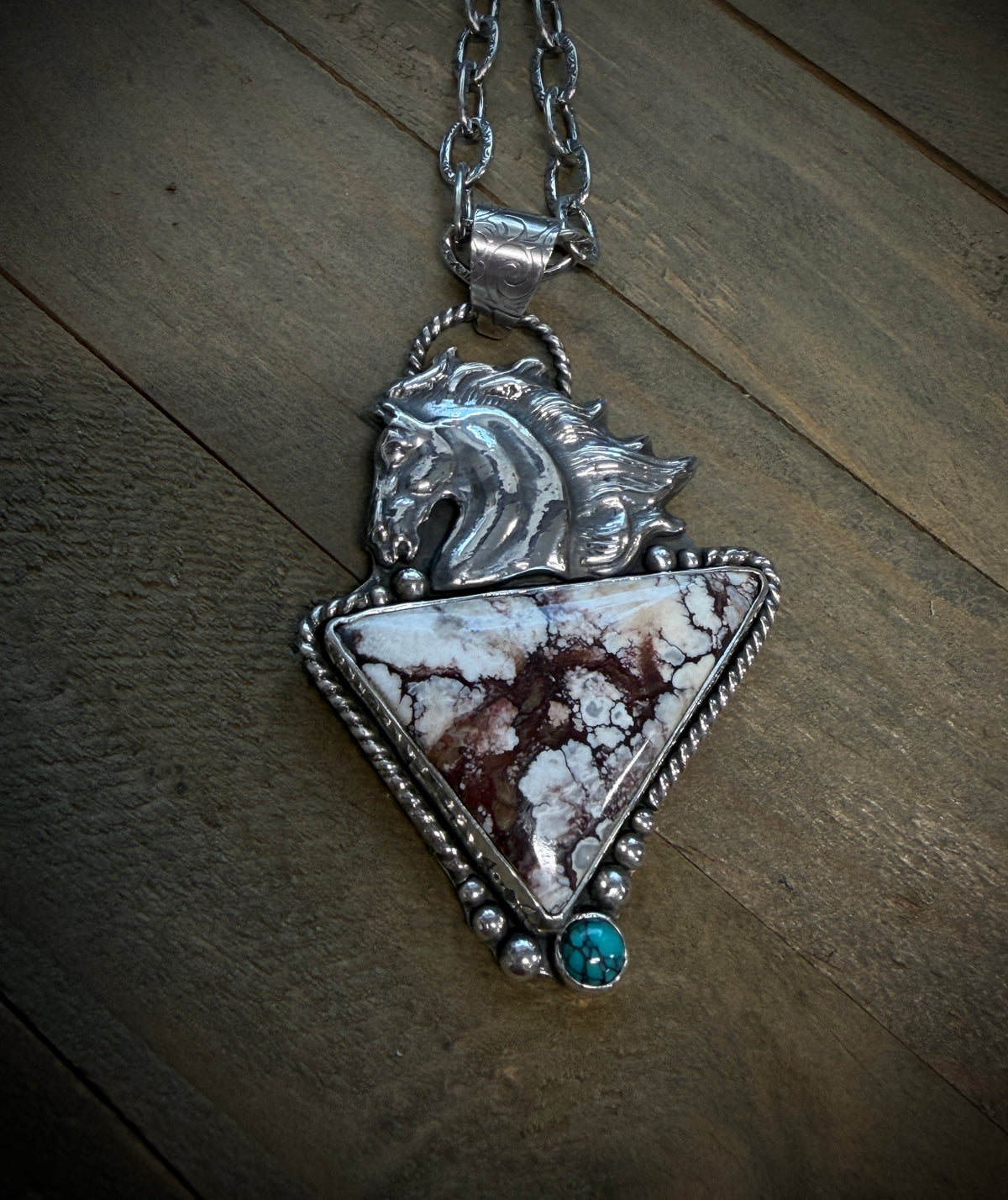 Wild Horse and Turquoise Pendant