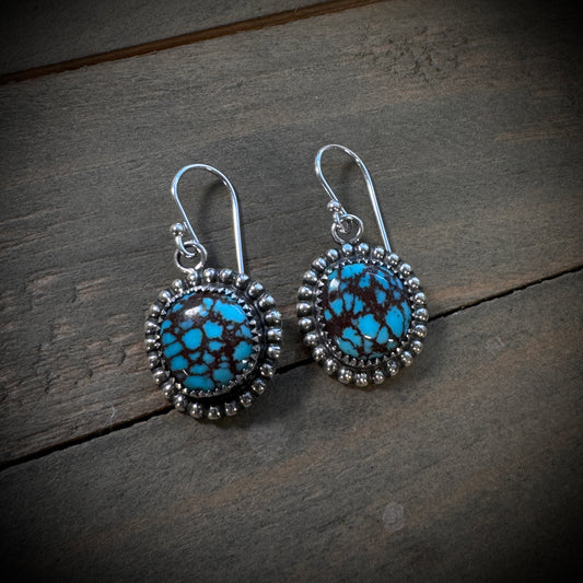 Round Egyptian Turquoise Earrings