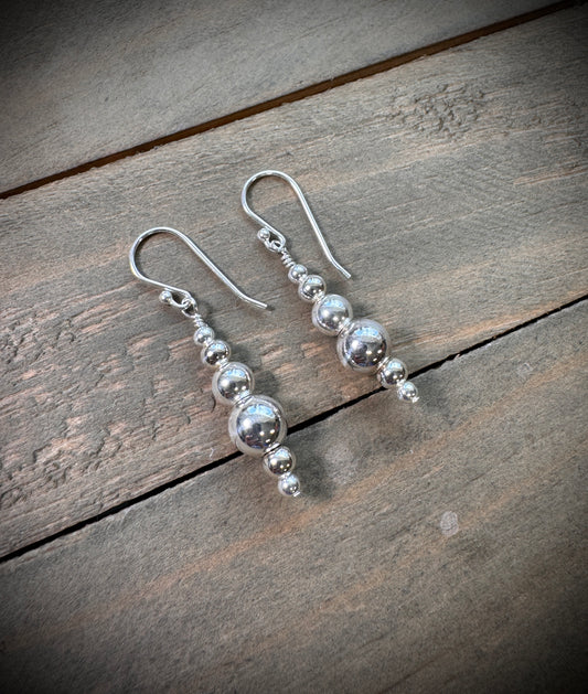 Sterling Round Bead Earrings