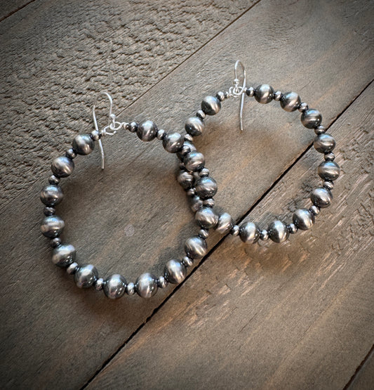 Navajo Pearl 6mm Circle Earrings