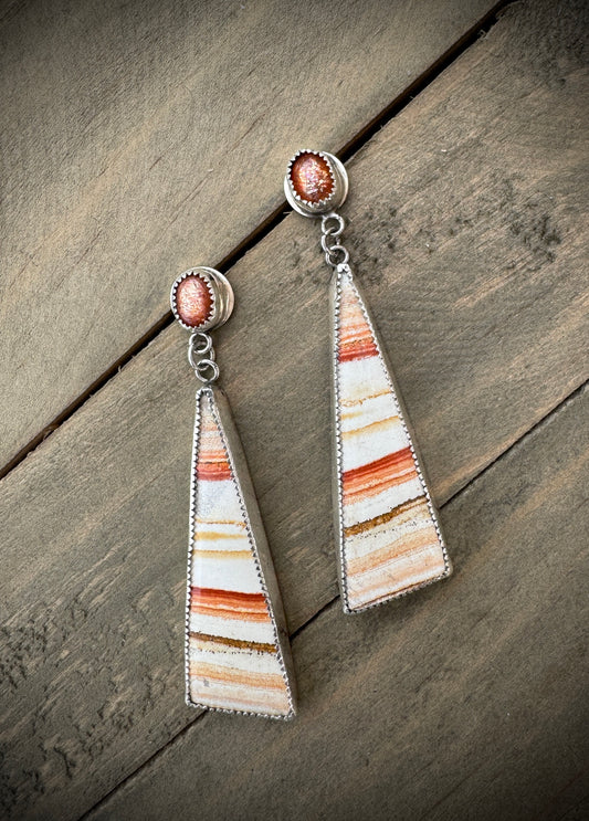 Sunstone and Sahara Dunes Jasper Earrings