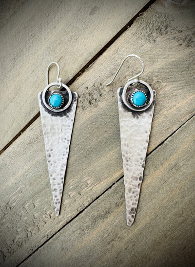 Dagger Earrings - Hammered