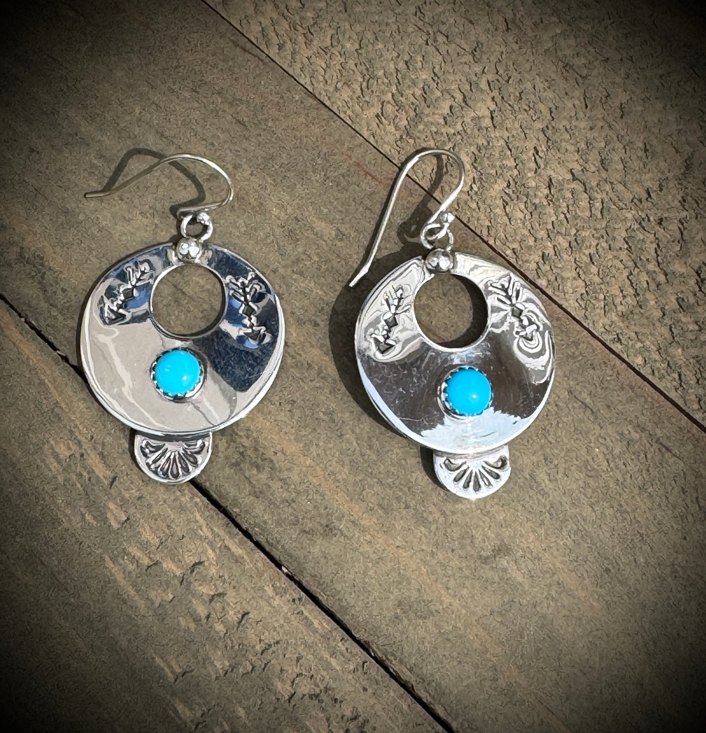 Circle Earrings with Turquoise