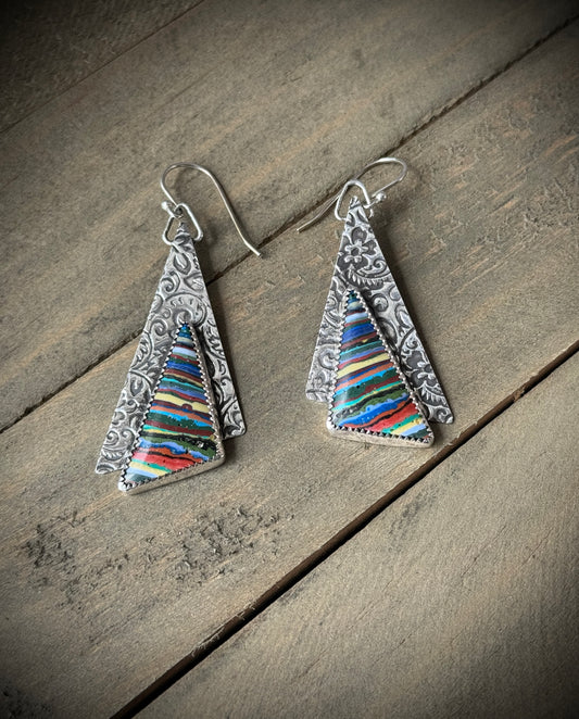 Rainbow Calsilica Earrings