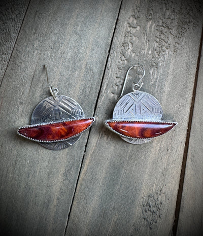 Contemporary Spiny Oyster Earrings