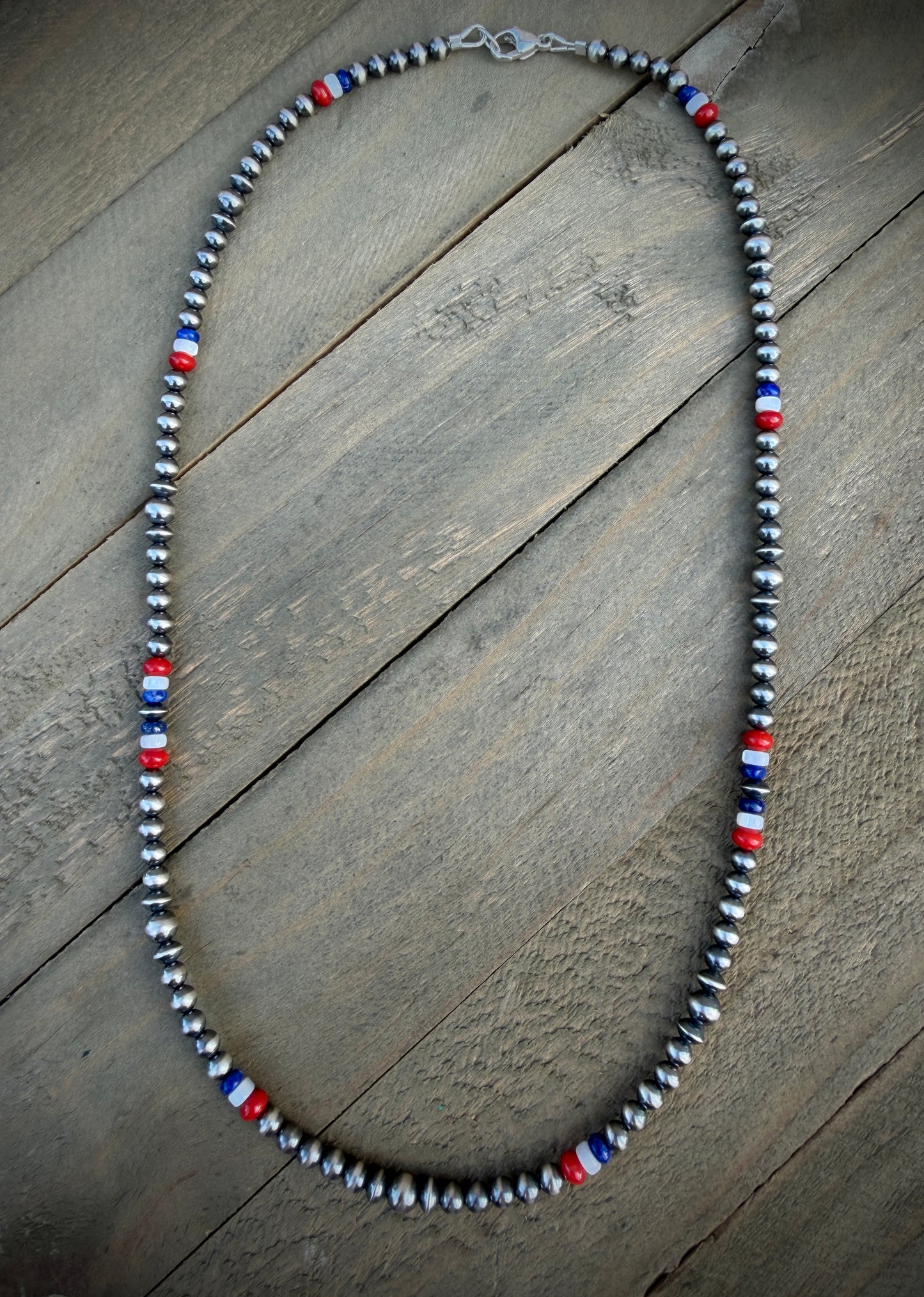 Red, White and Blue Navajo Pearls