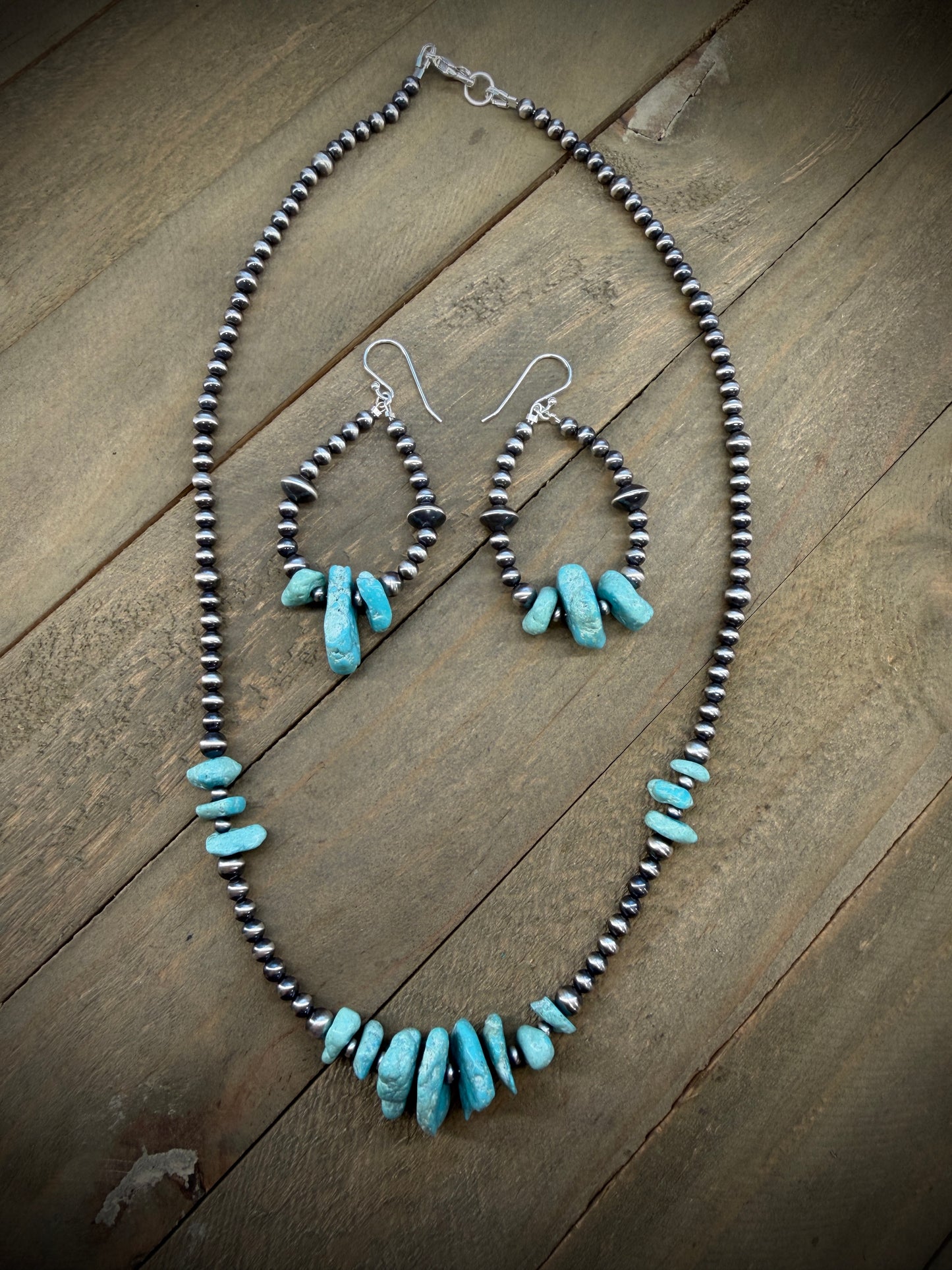 Navajo Pearl and Turquoise Earrings