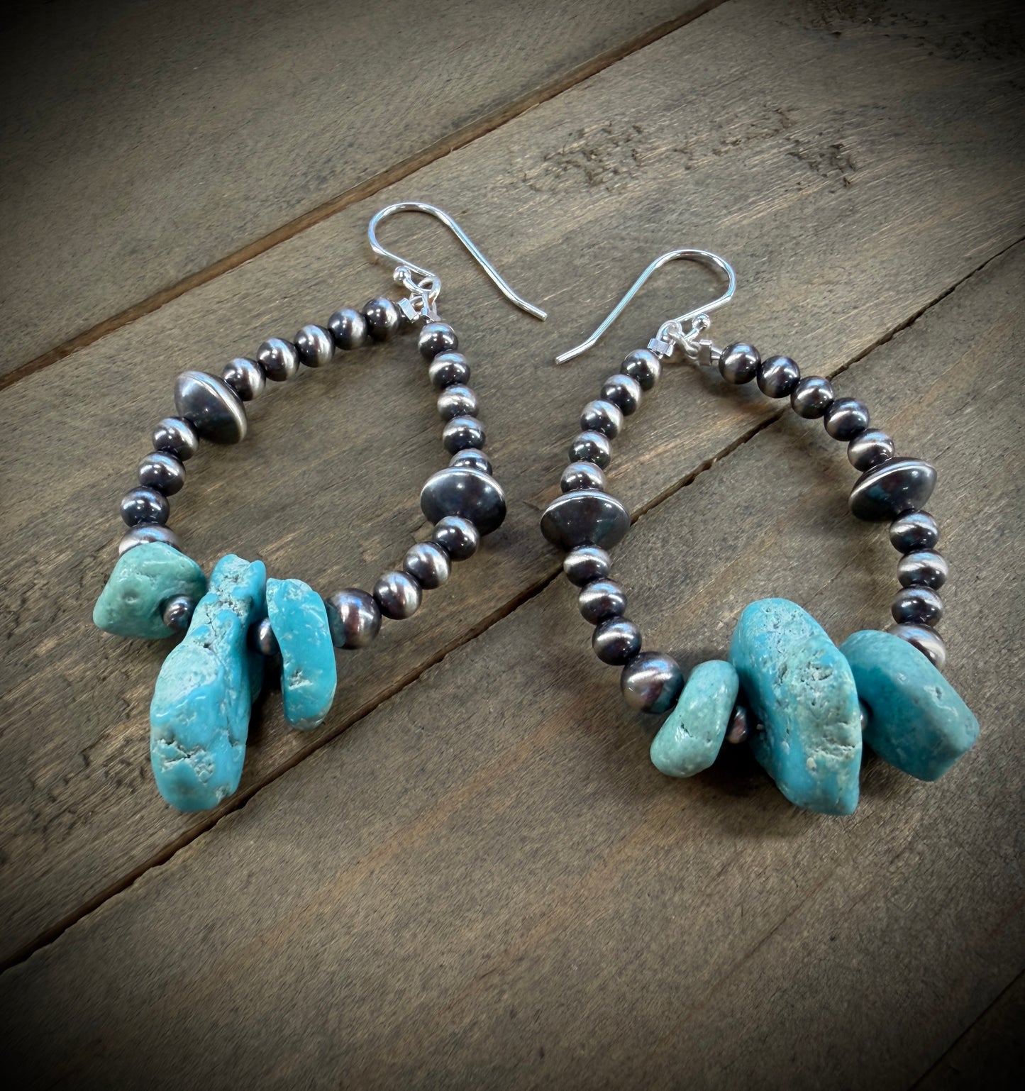 Navajo Pearl and Turquoise Earrings