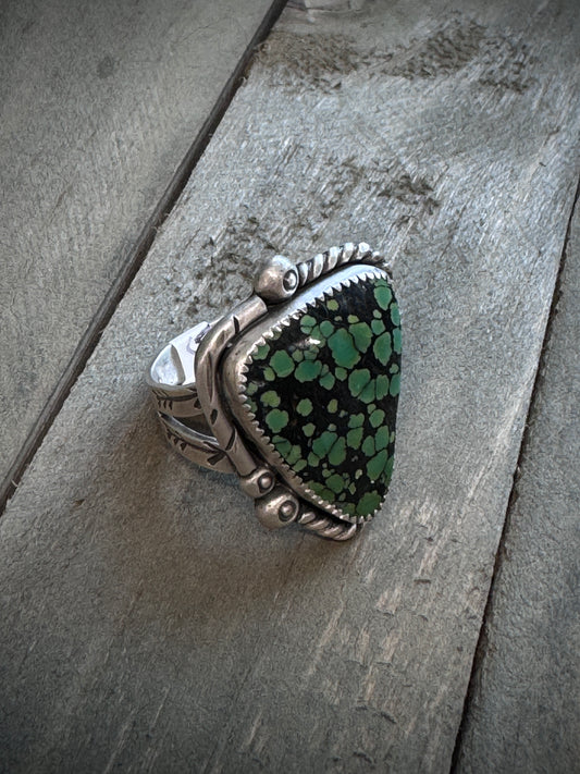 Triangle Green Turquoise Ring