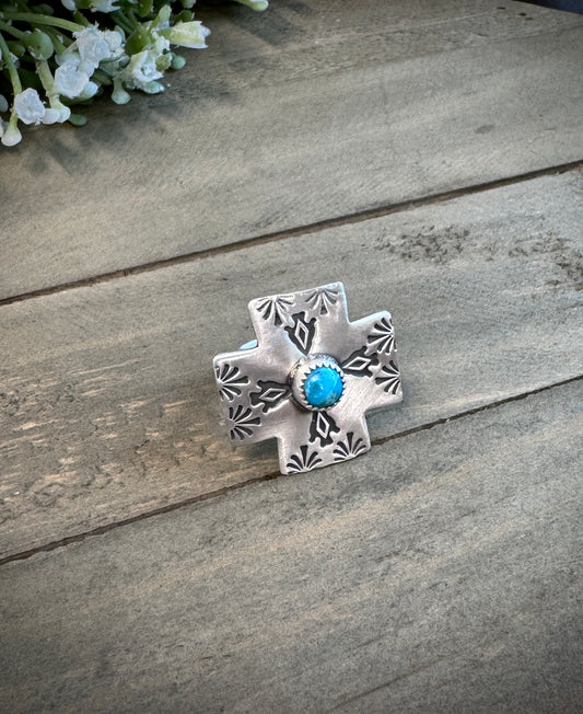 Cross with Turquoise Ring