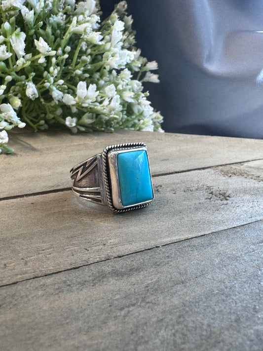 Zeus Sterling and Turquoise Ring