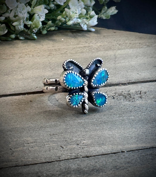 Opal Butterfly Ring