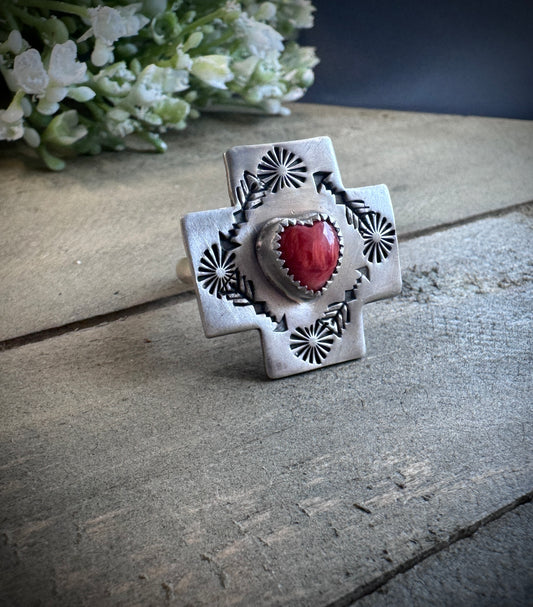 Cross Ring - Heart