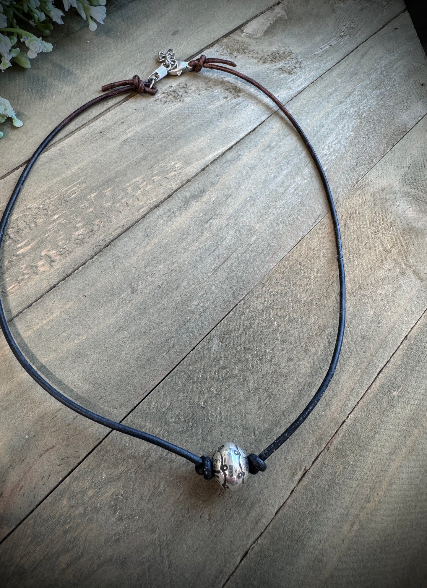 Bead and Leather Necklace