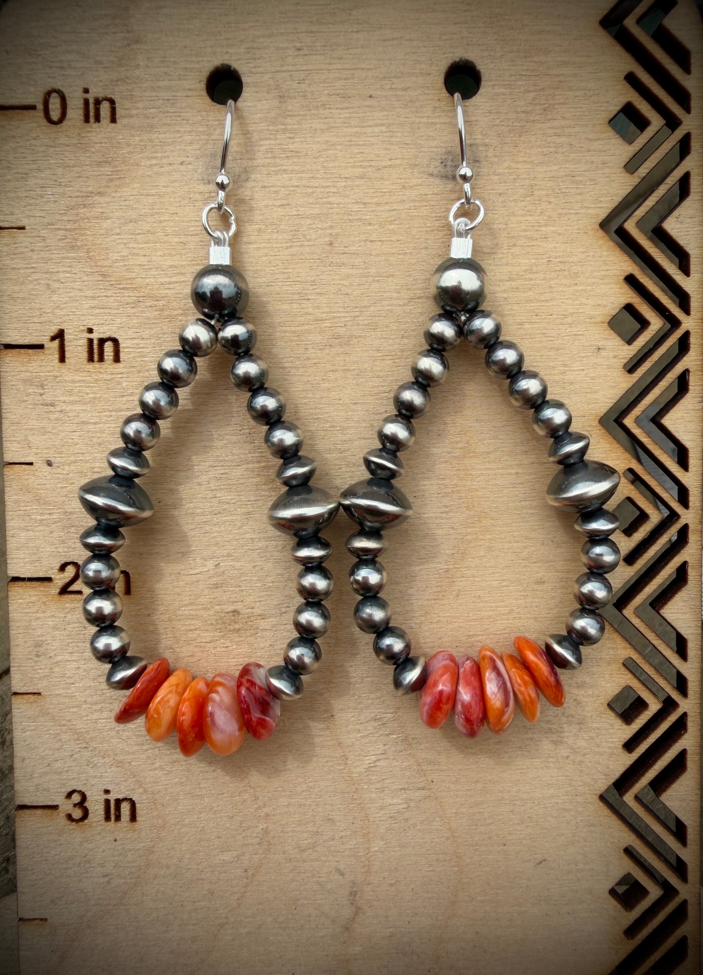 Spiny Oyster and Navajo Pearl Earrings