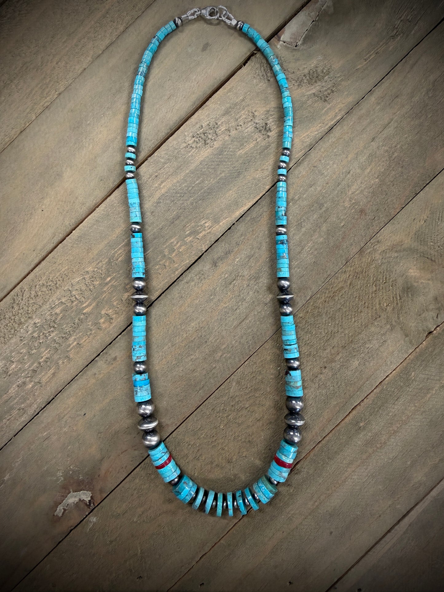 Turquoise Heishi Bead Necklace
