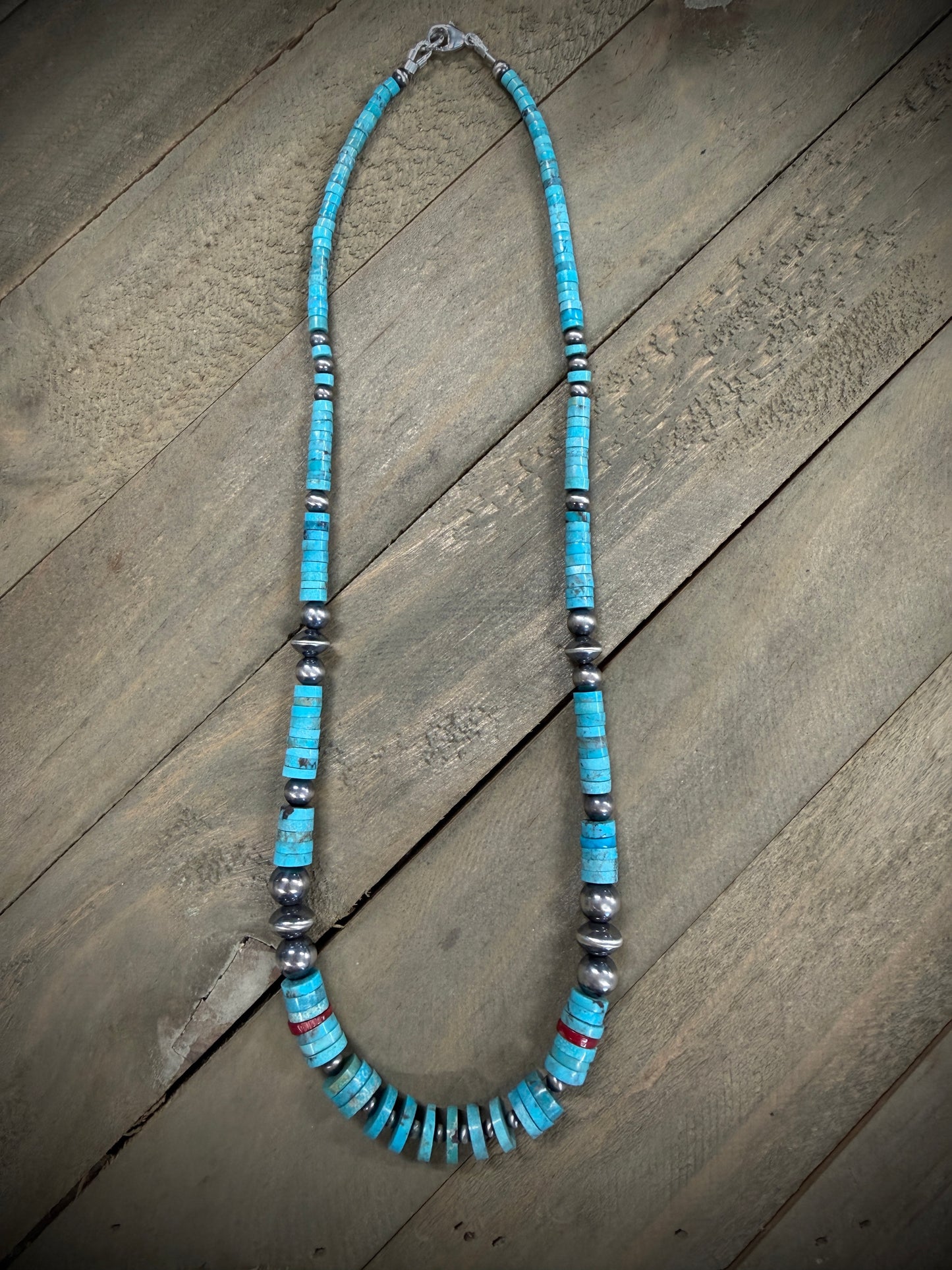 Turquoise Heishi Bead Necklace