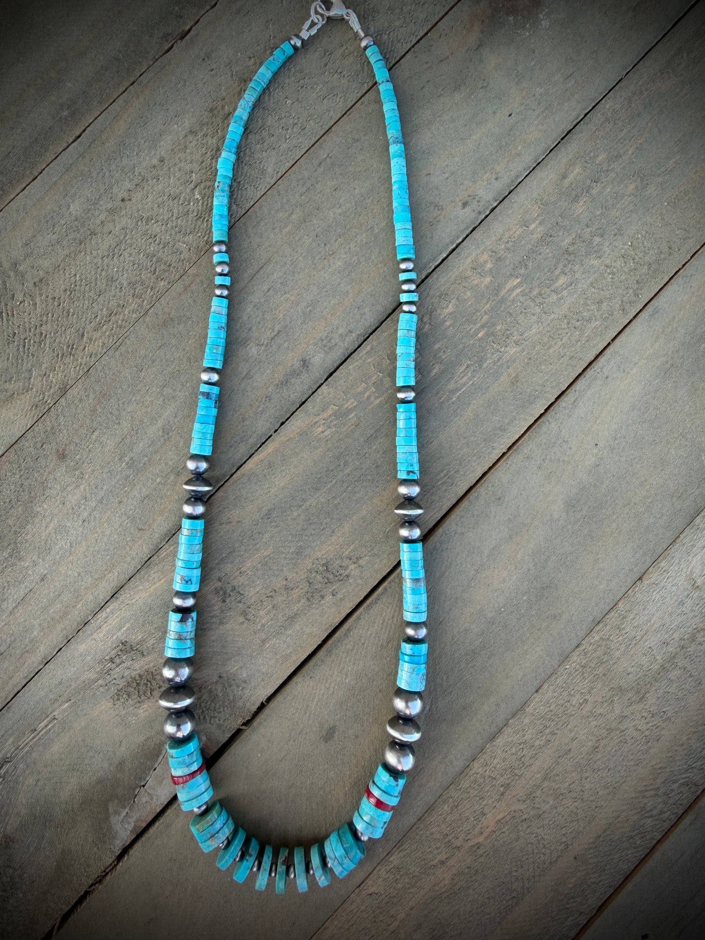 Turquoise Heishi Bead Necklace