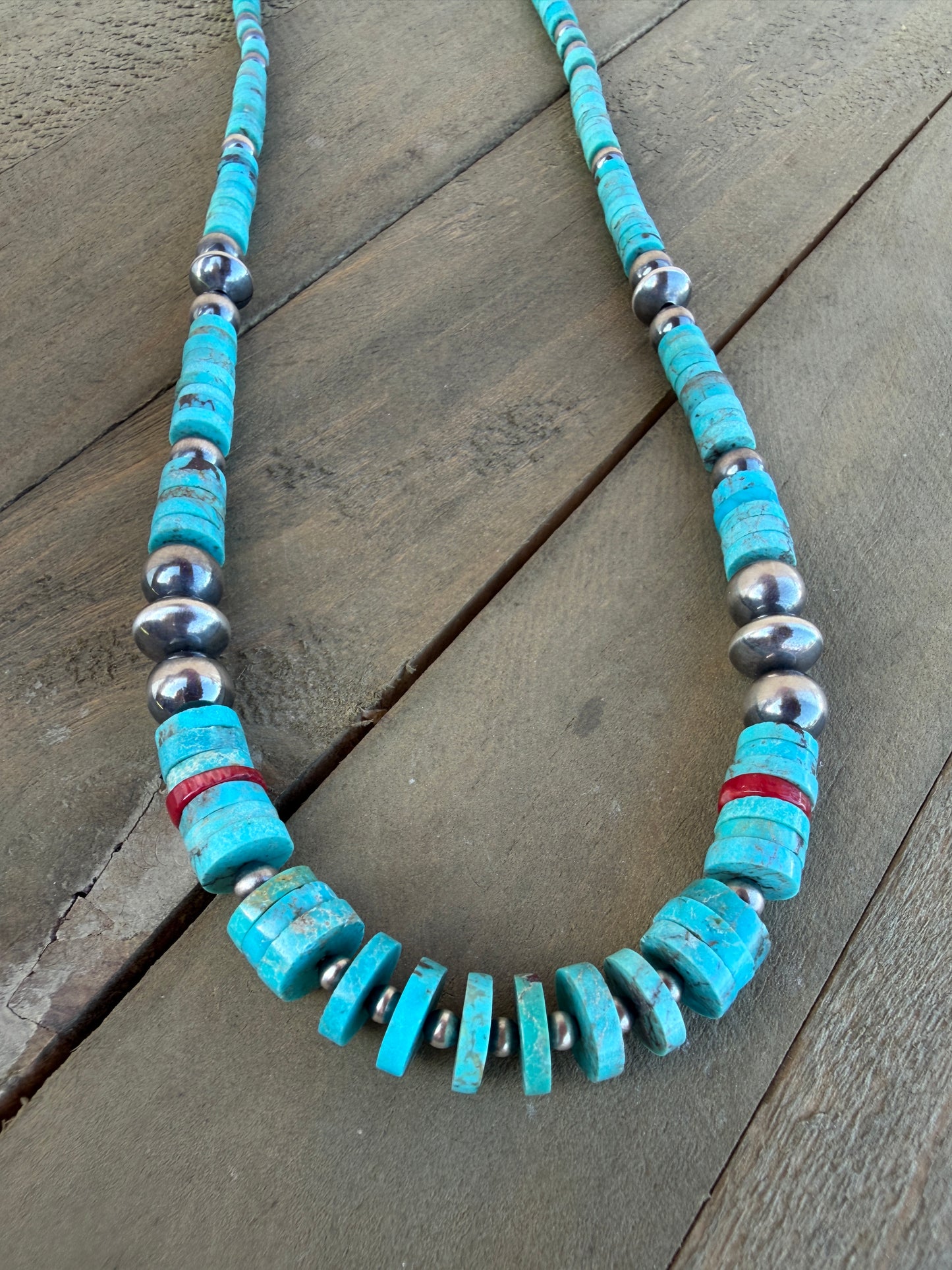Turquoise Heishi Bead Necklace