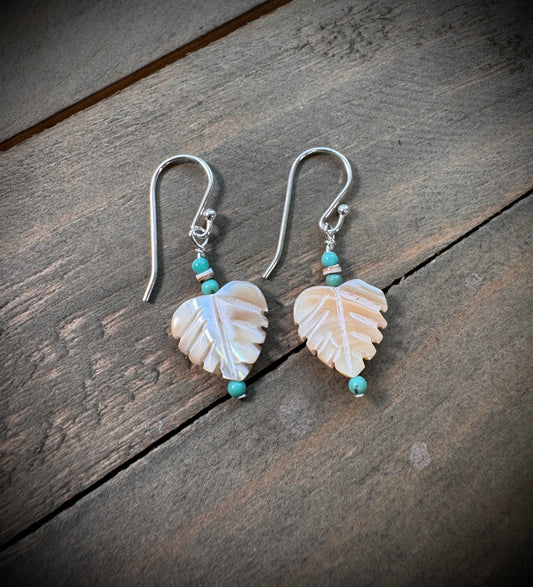 Mother of Pearl Leaf Earrings