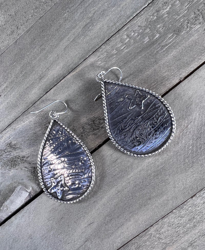 Beach Sterling Silver Teardrop Earrings