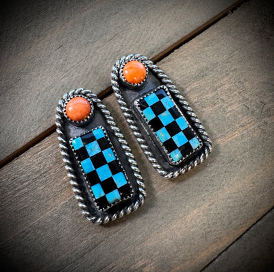 Colorful Checked Earrings