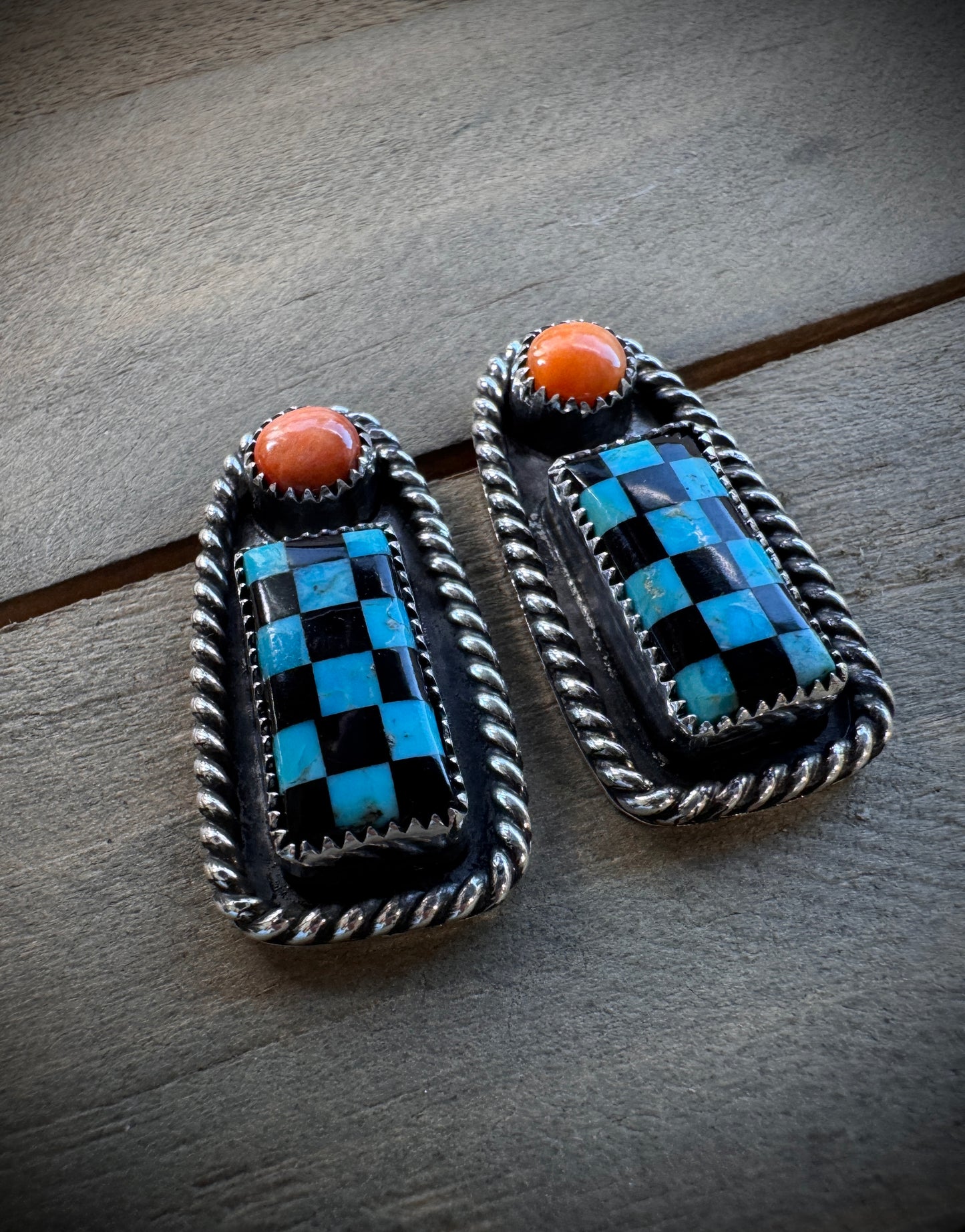 Colorful Checked Earrings