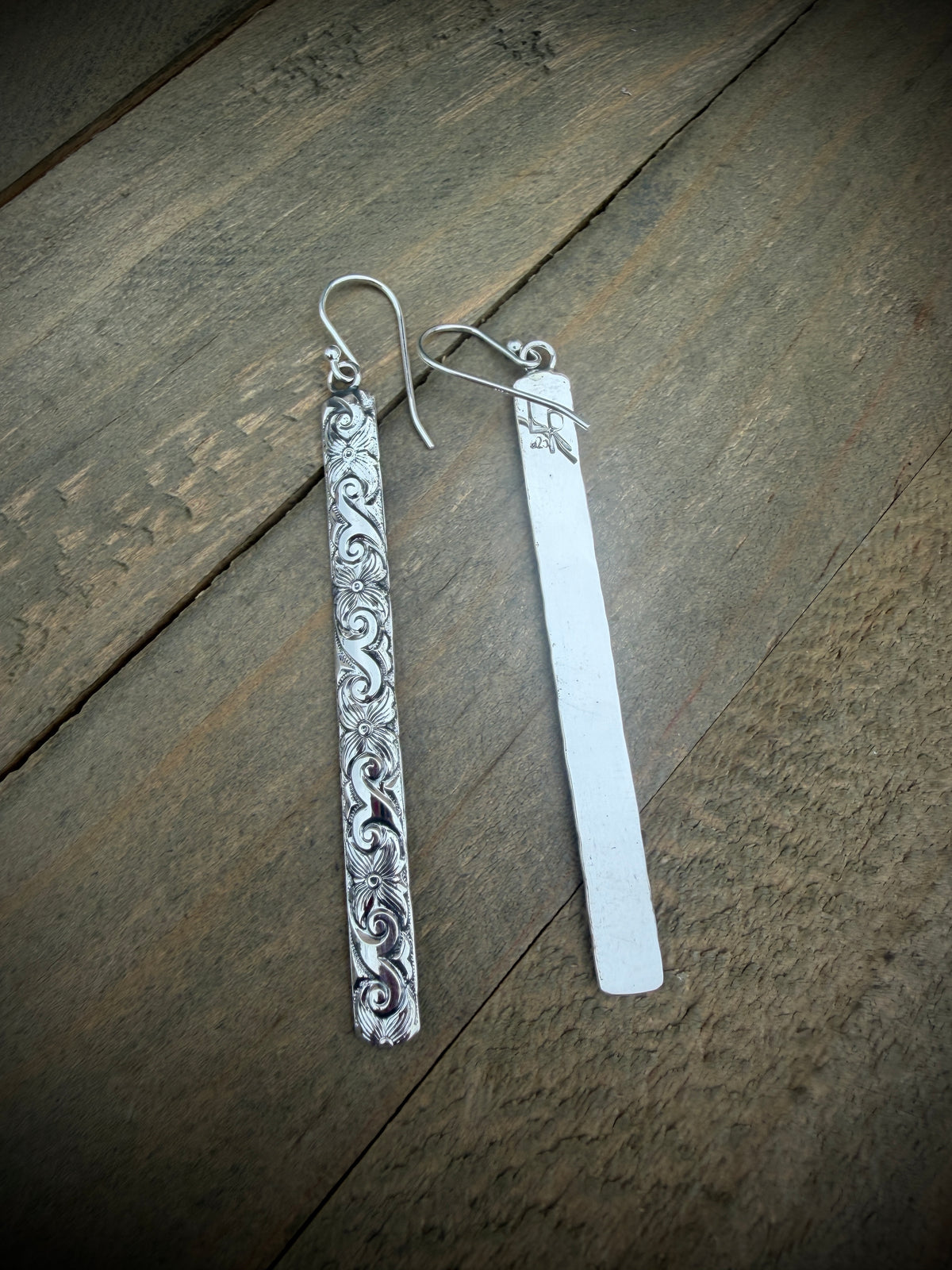 Long Western Tooled Earrings