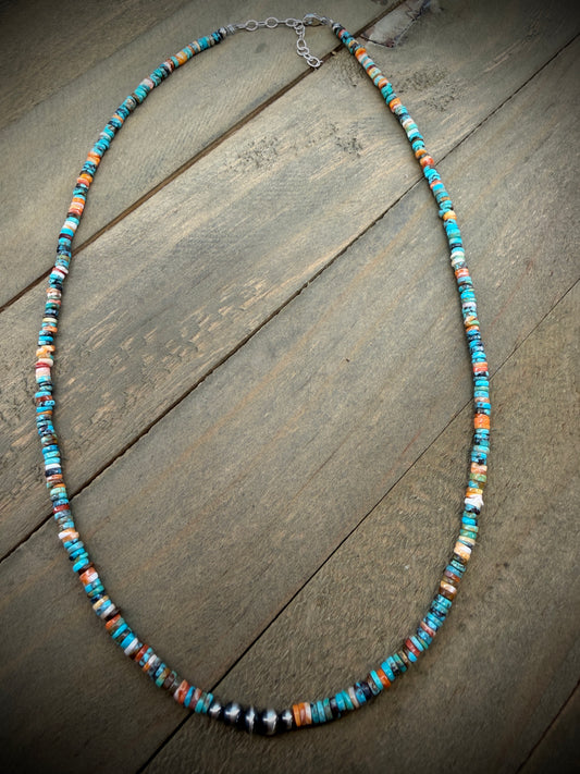 Turquoise and Spiny Oyster Necklace