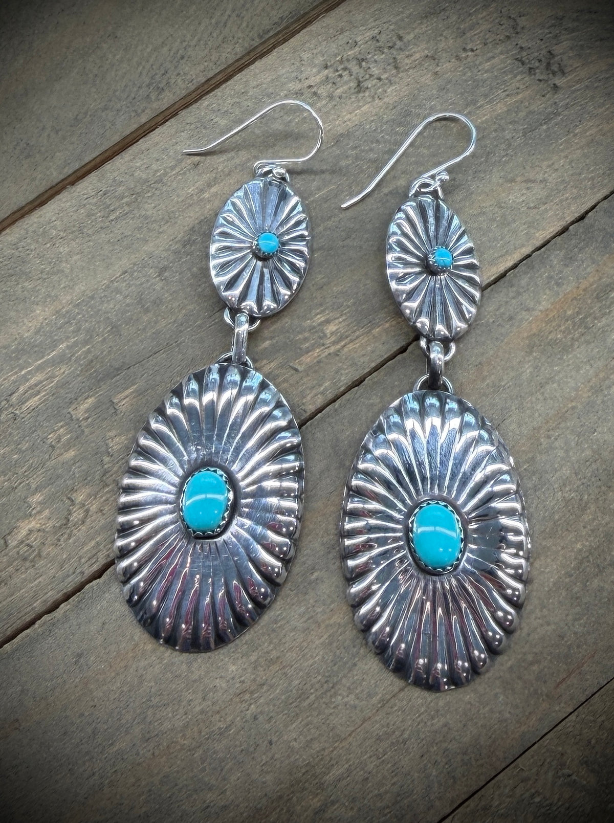 Concho and Turquoise Earrings