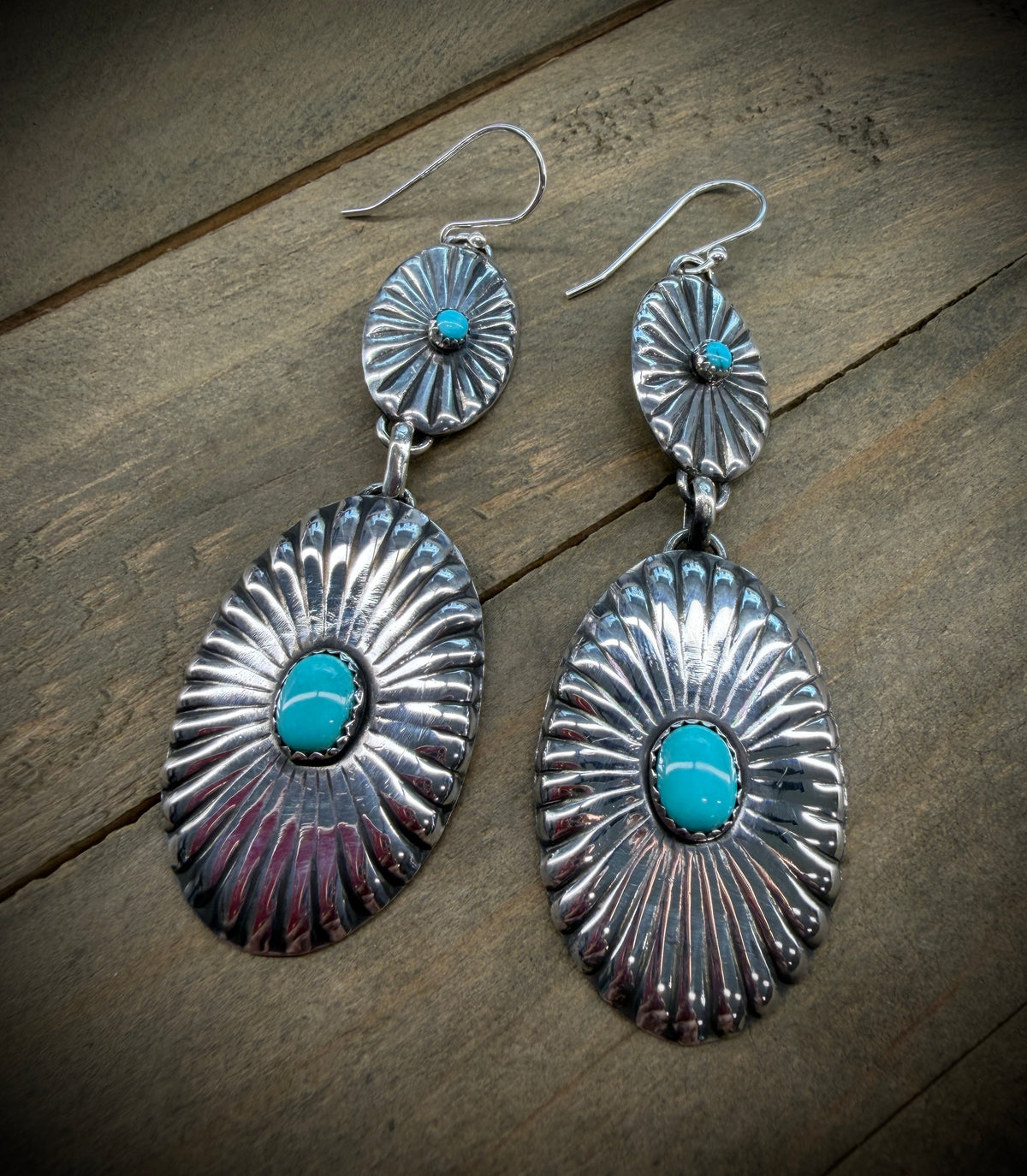 Concho and Turquoise Earrings