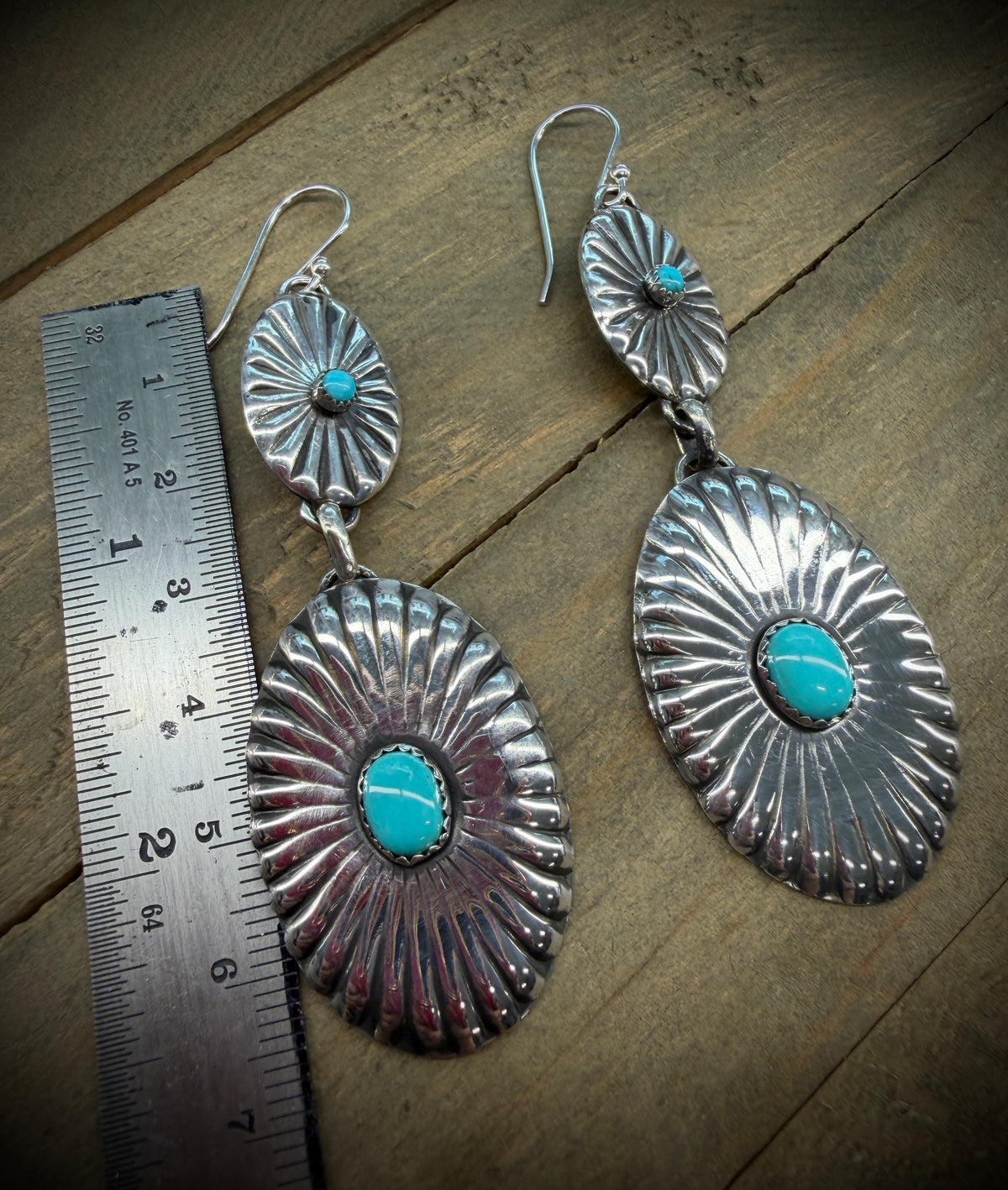 Concho and Turquoise Earrings