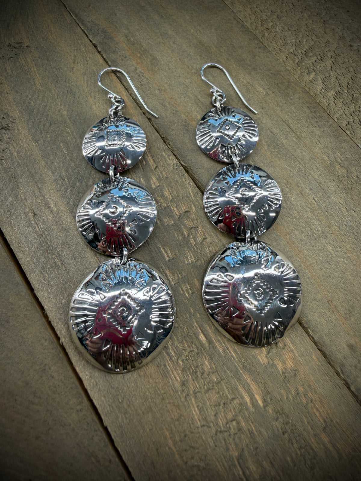 Three Concho Earrings