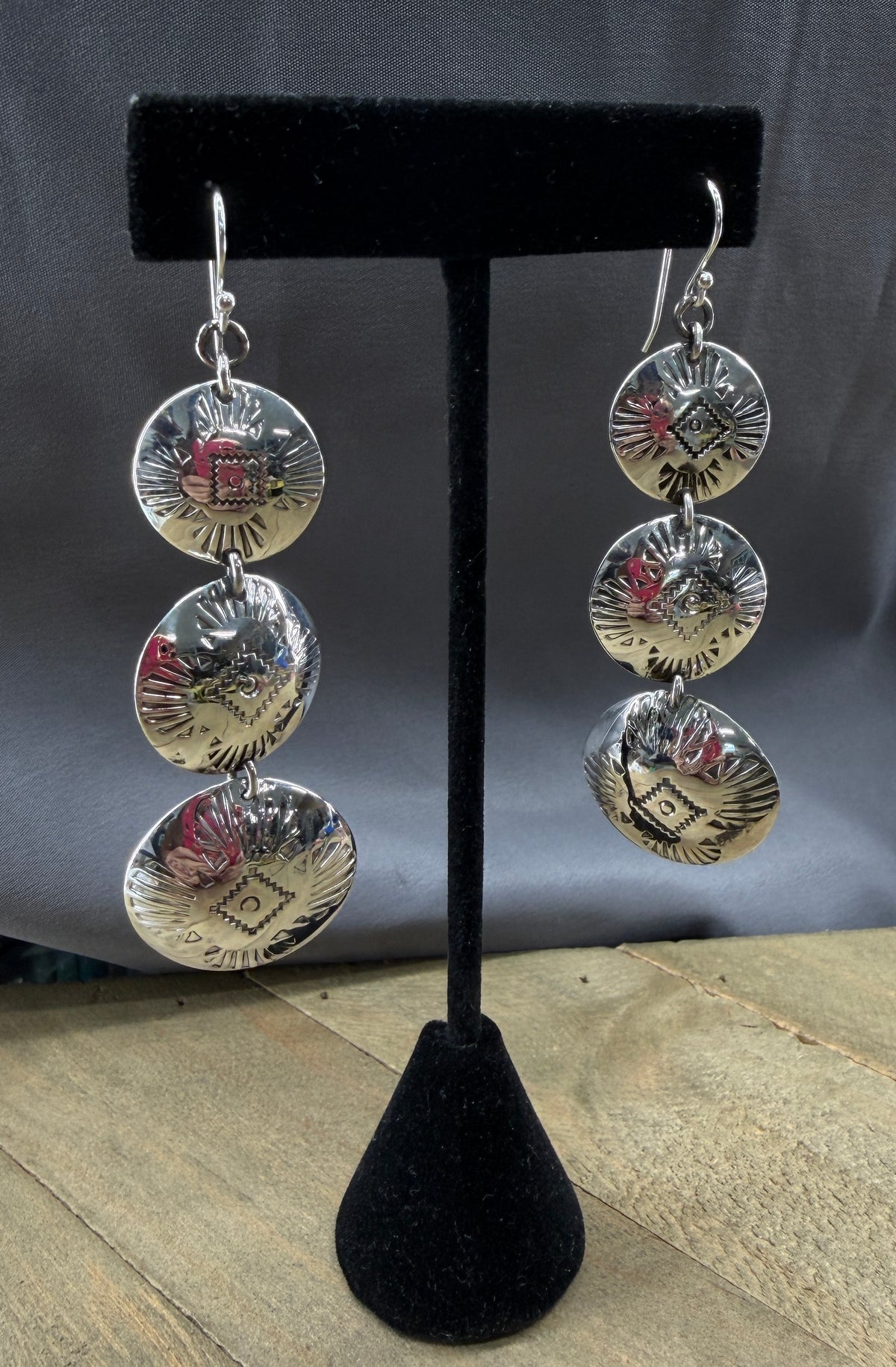 Three Concho Earrings