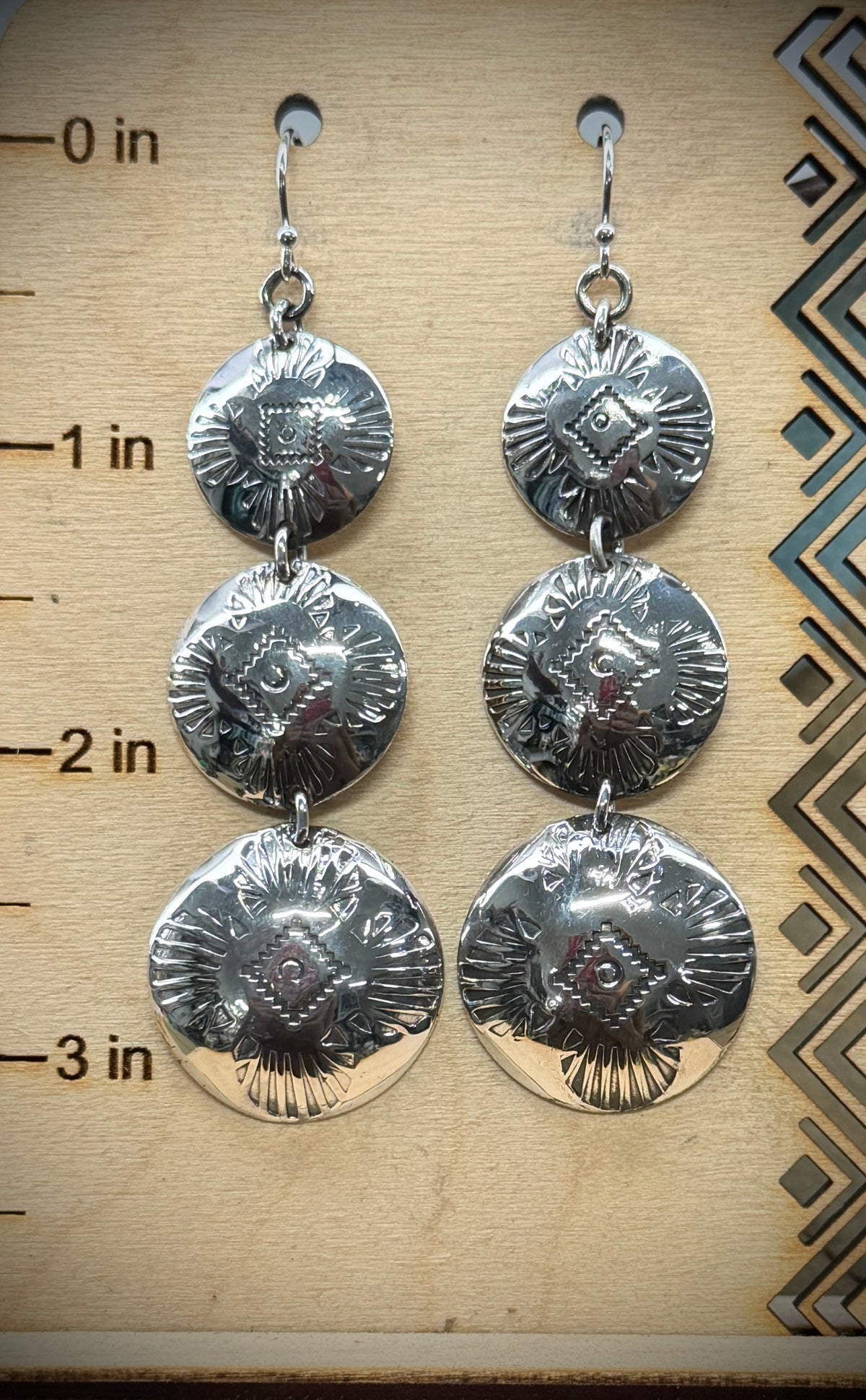 Three Concho Earrings
