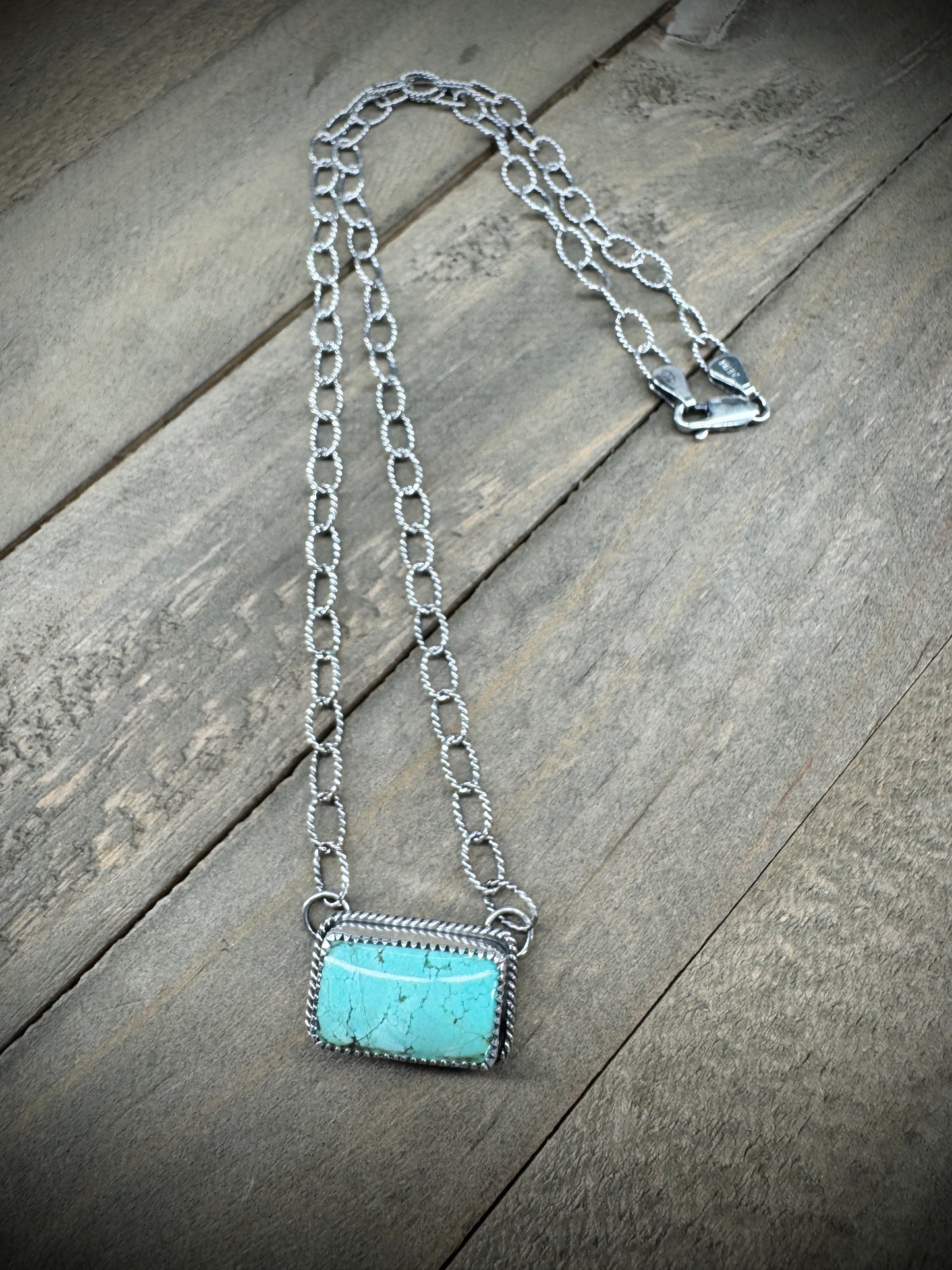 Turquoise Bar Necklace - Light Blue (Caddo Lake)