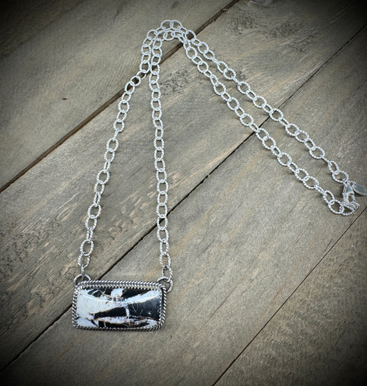 White Buffalo Bar Necklace