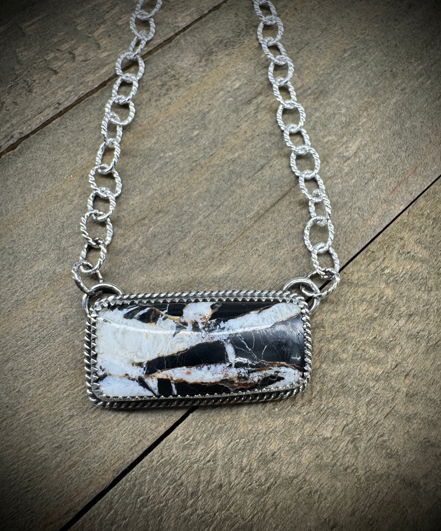 White Buffalo Bar Necklace