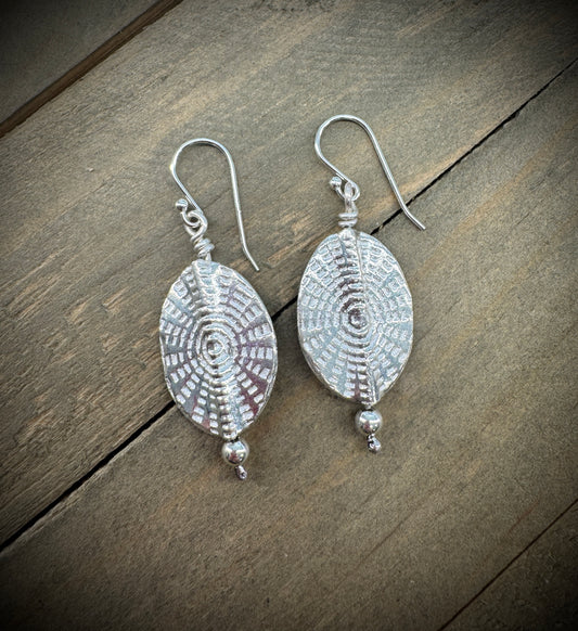 Thai Silver Earrings - Small Oval