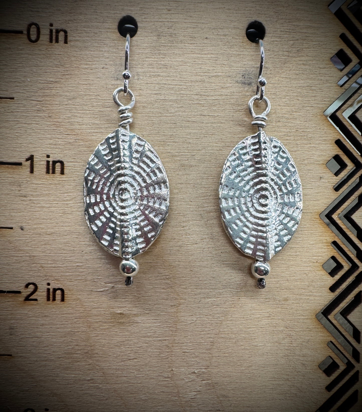 Thai Silver Earrings - Small Oval