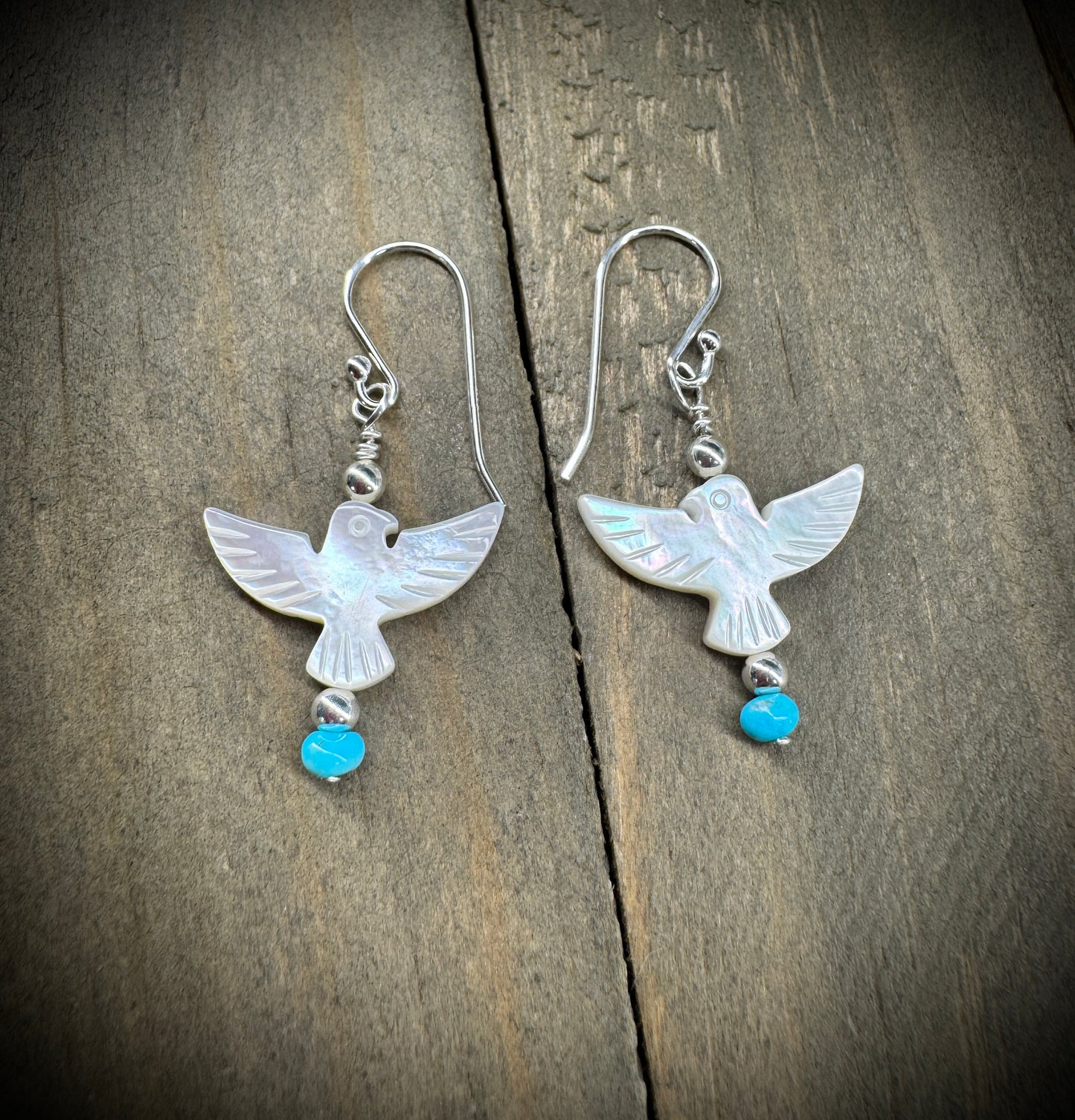 Mother of Pearl Thunderbird Earrings